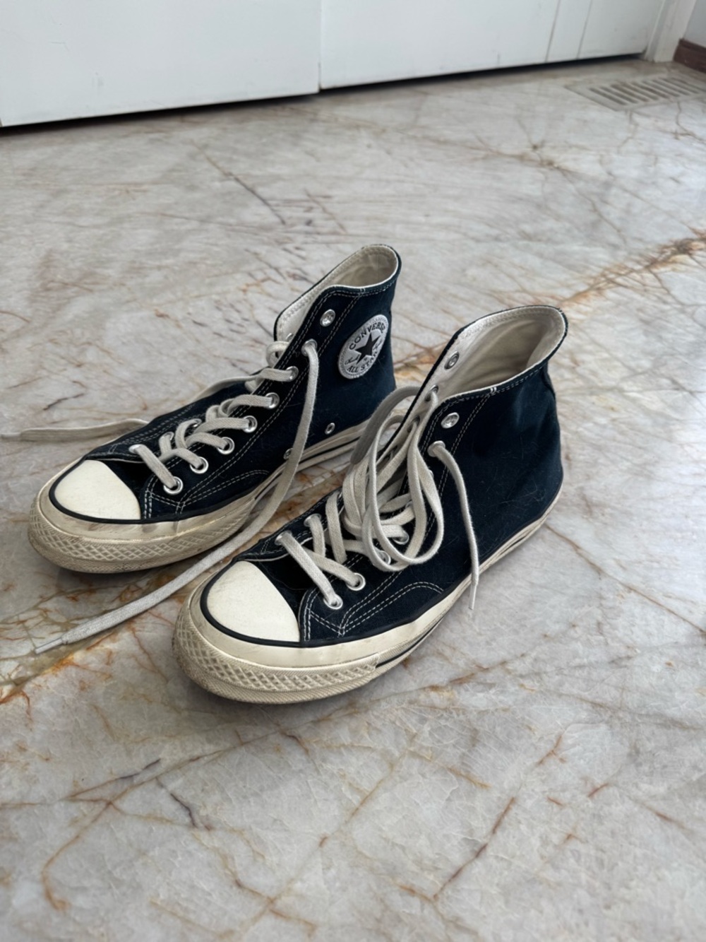 Converse Black High-Top Canvas Sneakers with White Accents